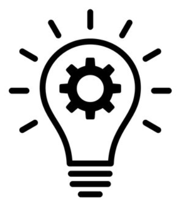 icon of a lightbulb with a gear inside